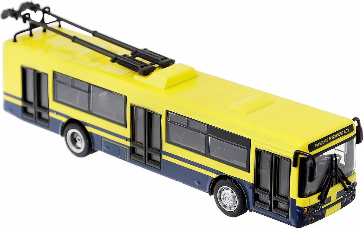 Металлический троллейбус Play Smart 1:72 «ЛиАЗ-5292» 16 см. 6407-D Автопарк / Желтый