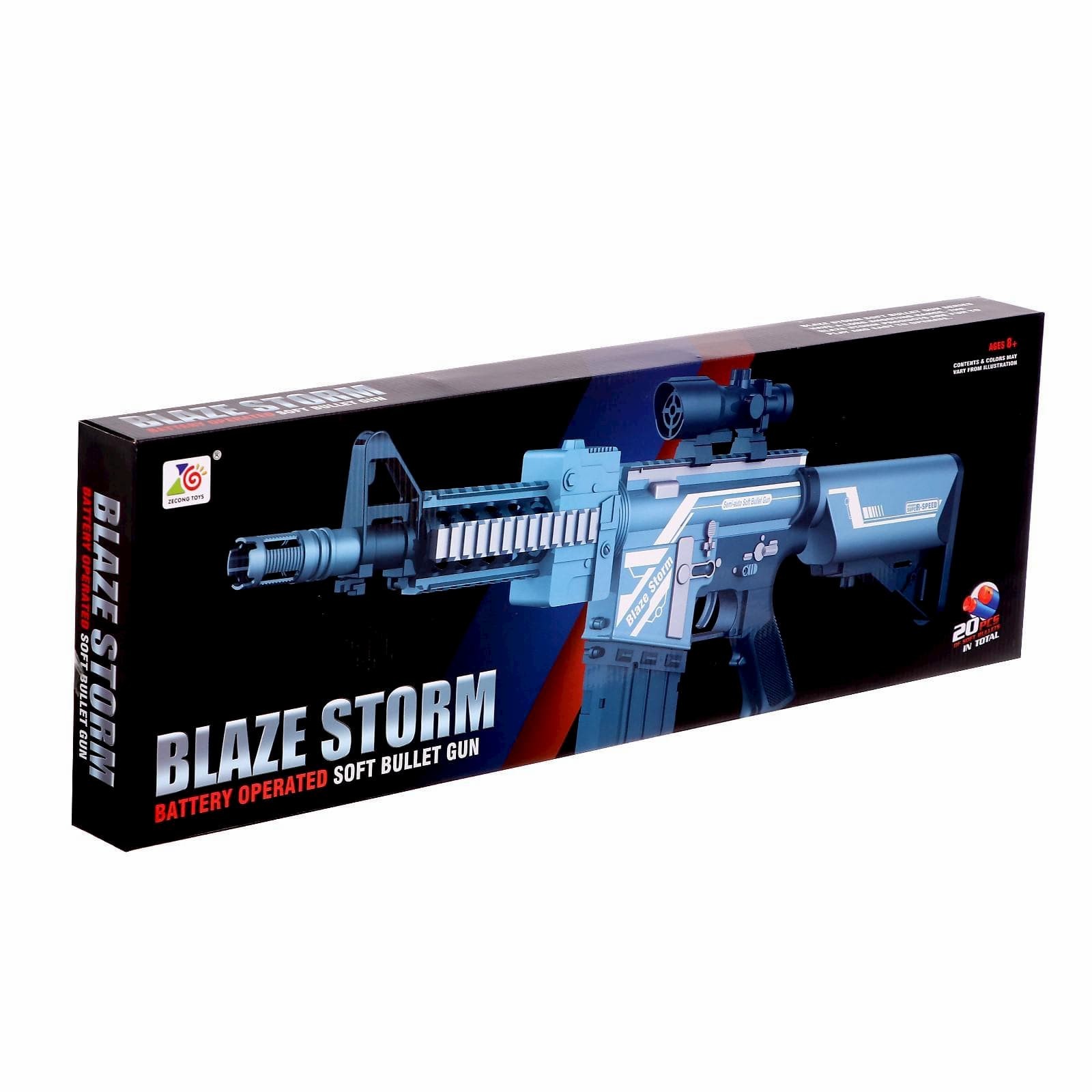 Игрушечный автомат «Blaze Storm: M4 Мститель» 7078, стреляет мягкими пулями, работает от батареек