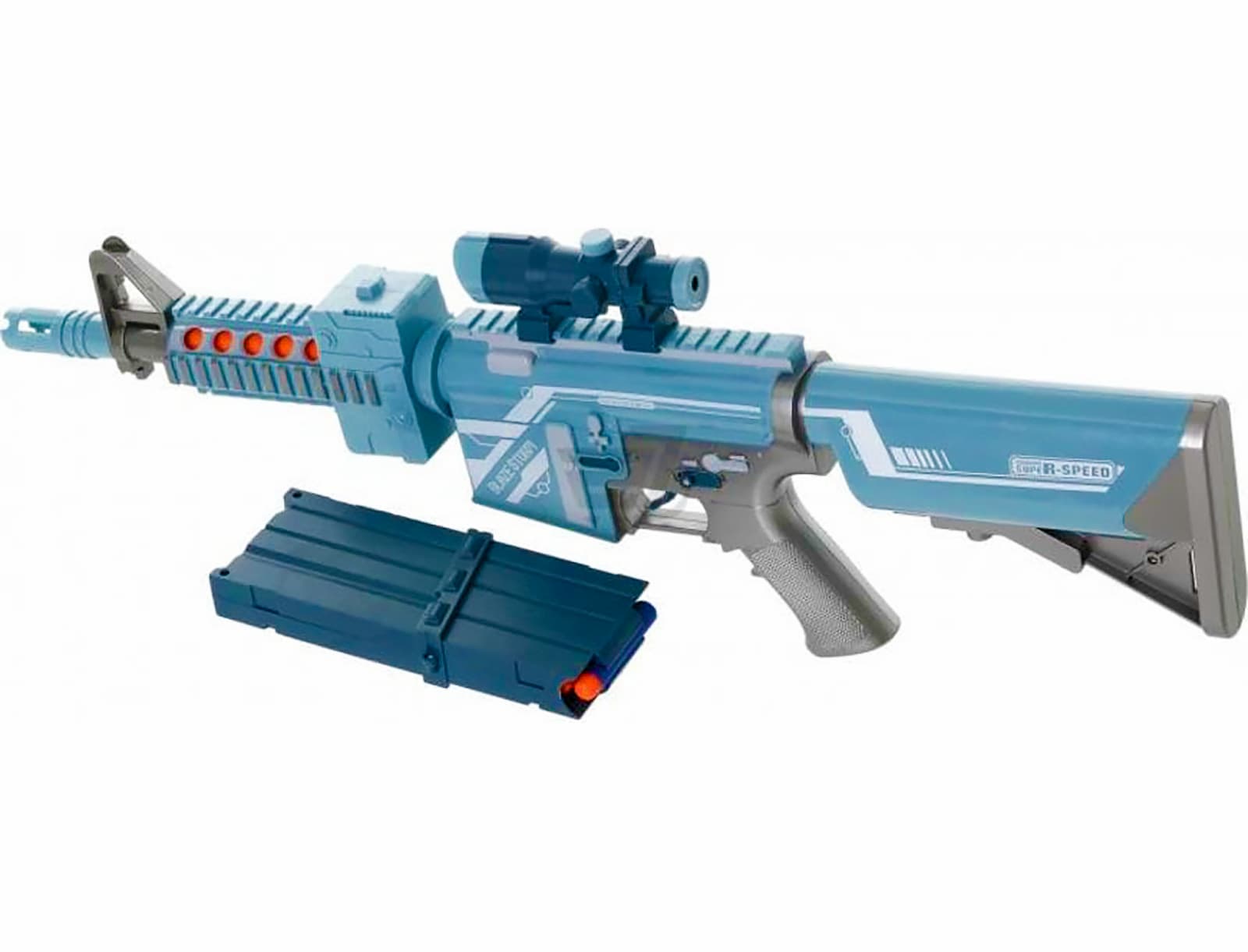 Игрушечный автомат «Blaze Storm: M4 Мститель» 7078, стреляет мягкими пулями, работает от батареек