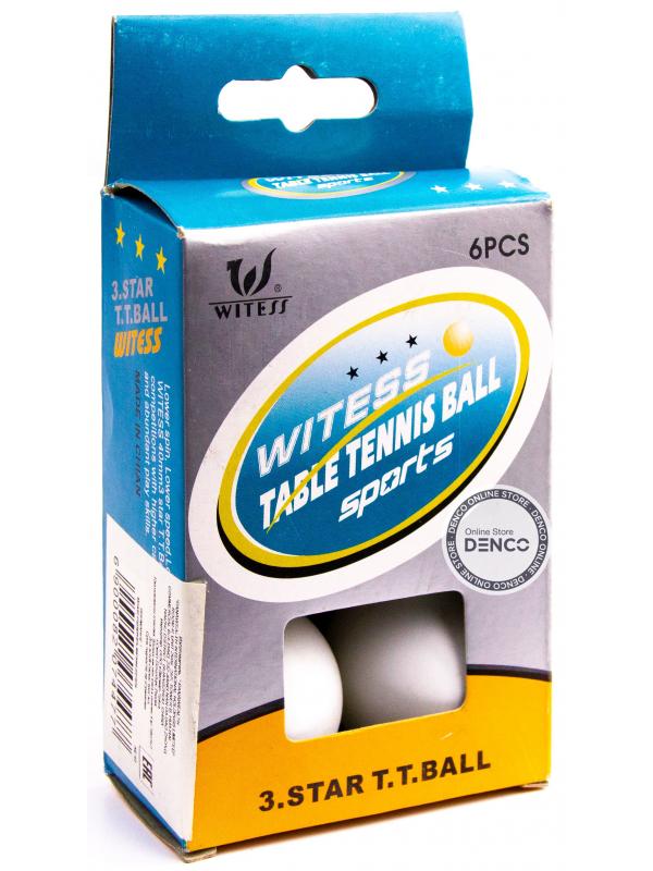 Мяч для настольного тенниса (Пинг-Понга) Wittes 07447, 40 мм., 3 звезды / 6 шт.