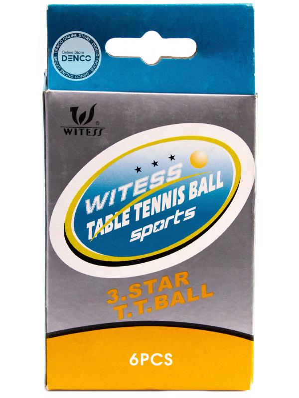 Мяч для настольного тенниса (Пинг-Понга) Wittes 07447, 40 мм., 3 звезды / 6 шт.