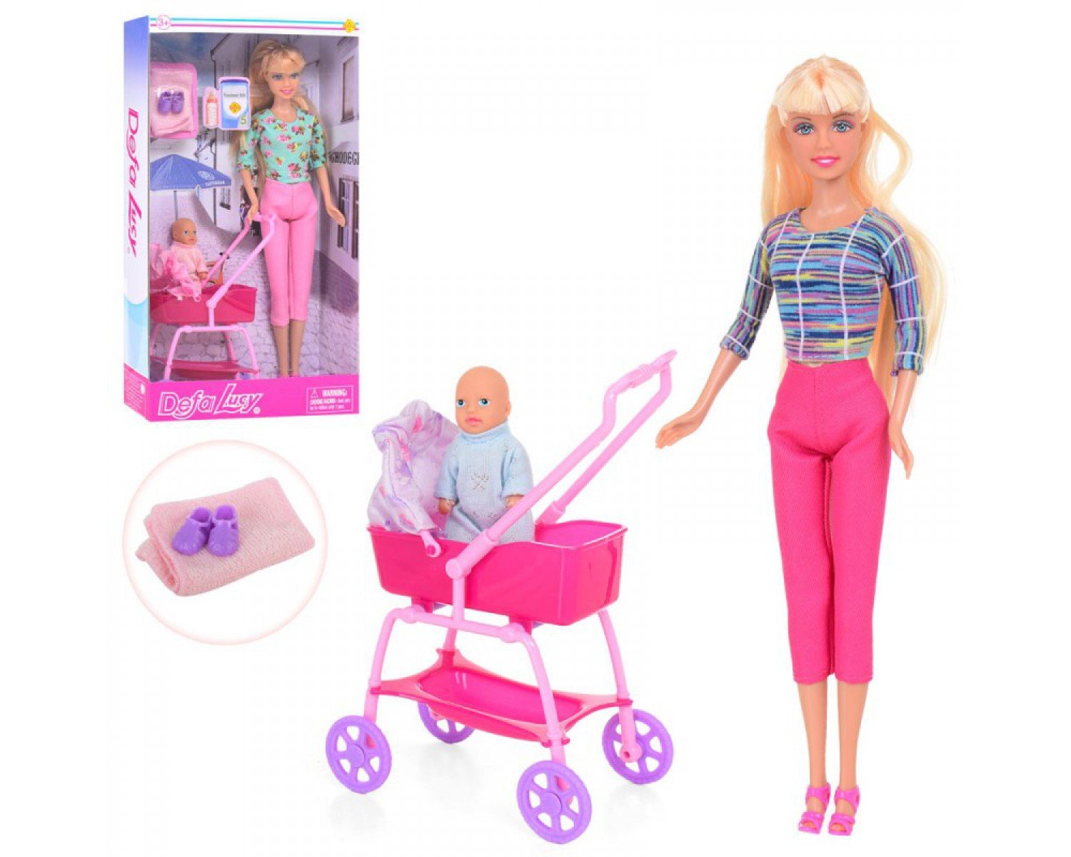 Кукла 29 см «Defa Lucy» с коляской и малышом D8358 / микс