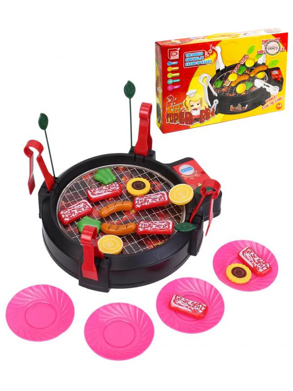 Игровой набор Детский гриль для барбекю, набор для приготовления еды со звуковыми эффектами