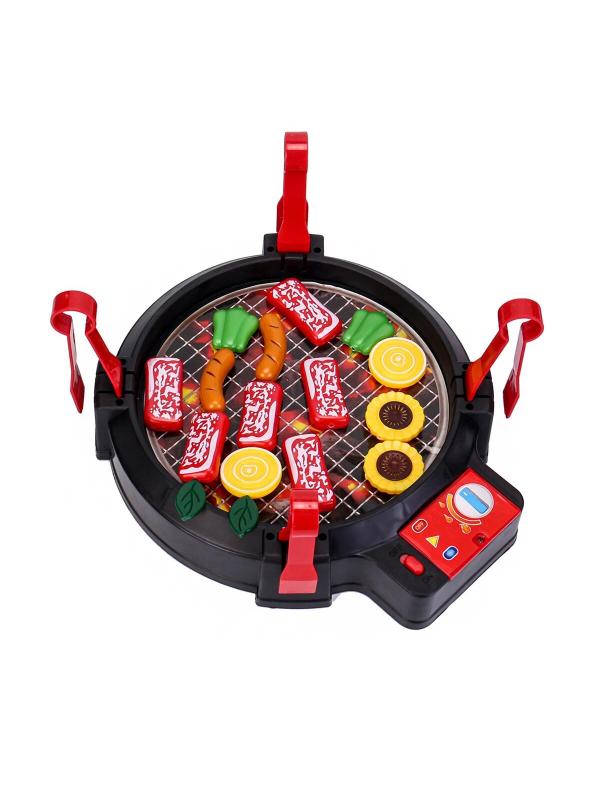 Игровой набор Детский гриль для барбекю, набор для приготовления еды со звуковыми эффектами