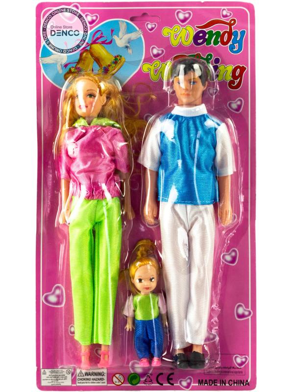 Игровой набор из 3-х кукол «Семья: папа, мама, дочка» 88026 / Микс