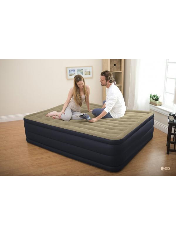 Кровать надувная двуспальная Intex «Queen Plush Bed» 67770 152 см. х 203 см. х 33 см., с встроенным насосом