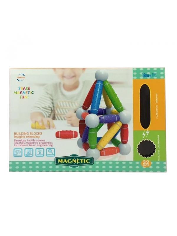 Конструктор Магнетик блок для малышей 32 дет. 36х27.5х10см