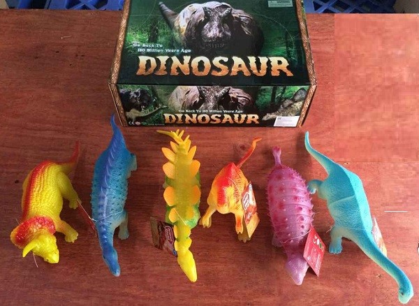 Животные резиновые Динозавры большие в упаковке 6шт 40х17х14см