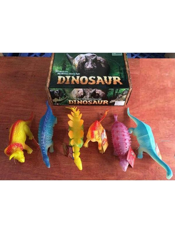 Животные резиновые Динозавры большие в упаковке 6шт 40х17х14см