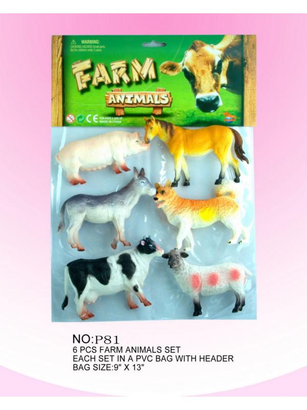 Набор фигурок Домашние животные в пакете 6шт 33х23х6см
