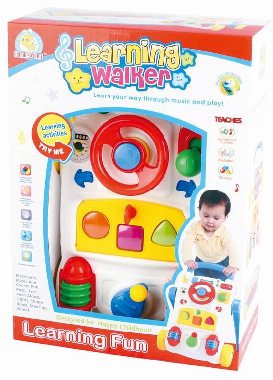 Ходунки каталка развивающая игрушка звук+свет на батарейках в кор.