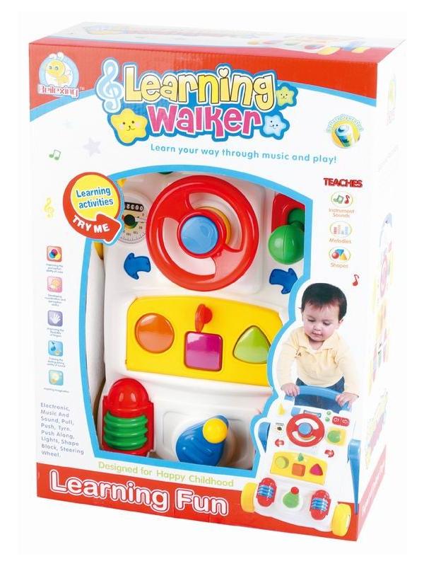 Ходунки каталка развивающая игрушка звук+свет на батарейках в кор.