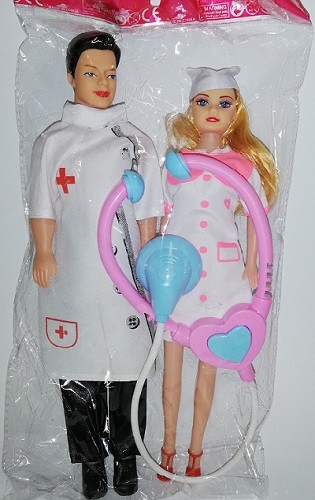 Куклы Доктор и Медсестра, стетоскоп в пакете