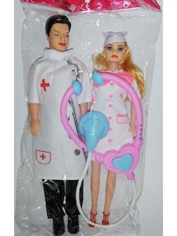 Куклы Доктор и Медсестра, стетоскоп в пакете