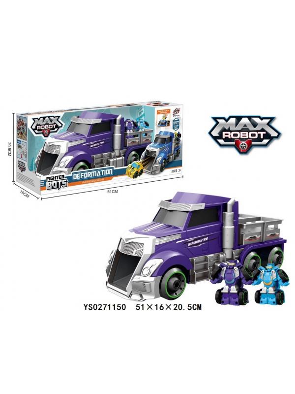 Трансформер авторобот Max синий в коробке 51х16х20см