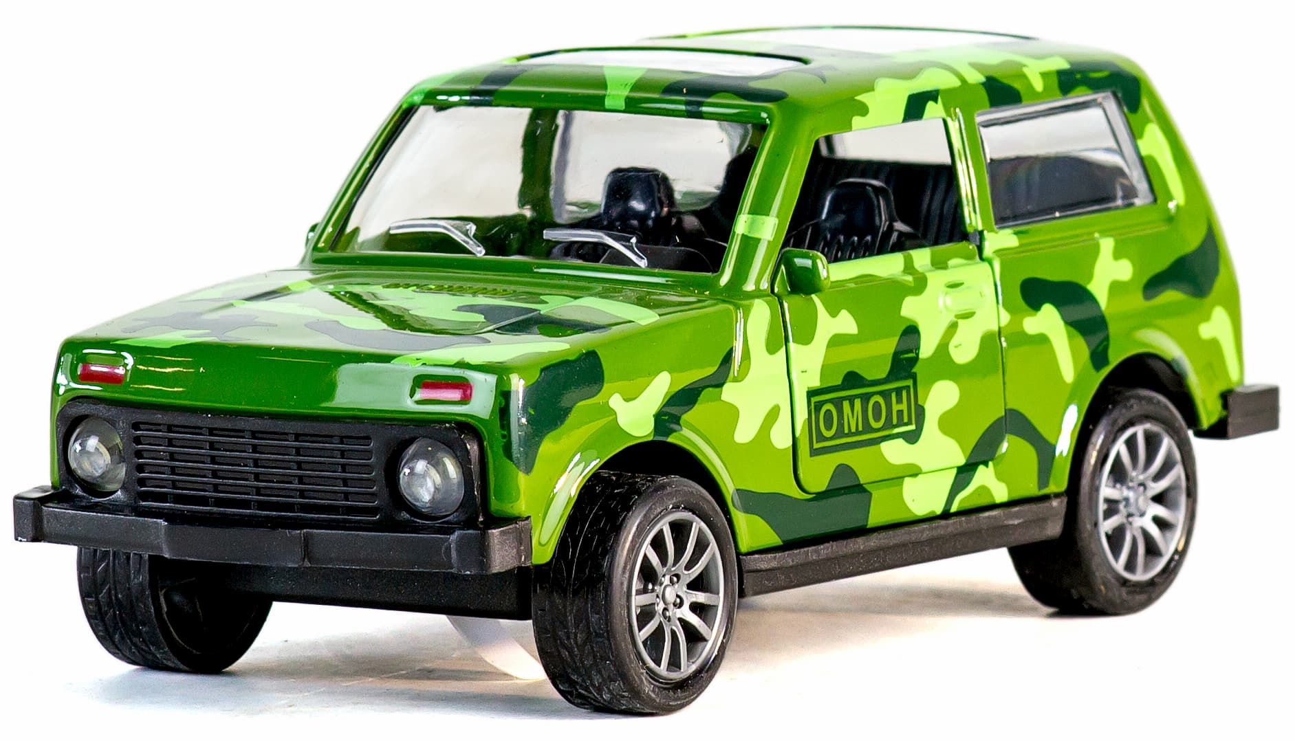 Металлическая машинка 1:32 «Нива. ОМОН» 835-B2B, 11 см., свет, звук, двери открываются / Микс