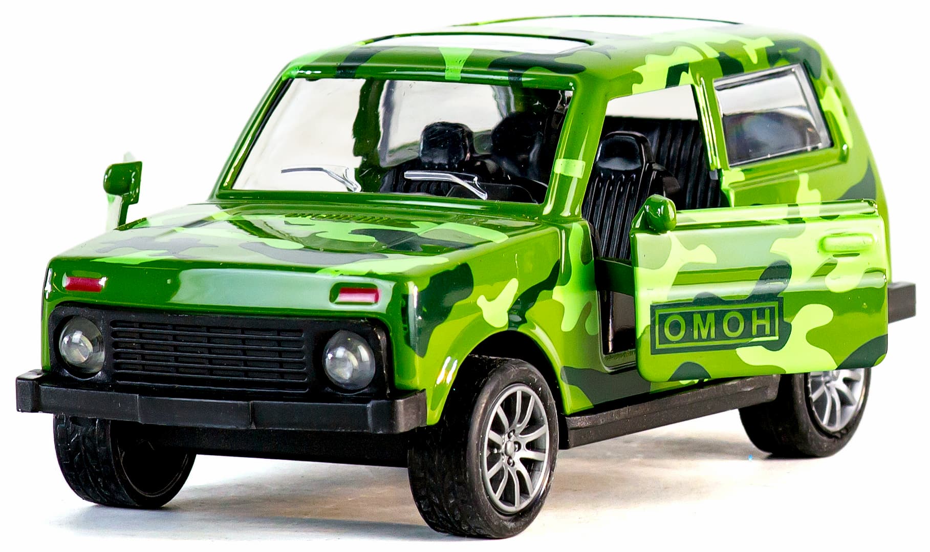 Металлическая машинка 1:32 «Нива. ОМОН» 835-B2B, 11 см., свет, звук, двери открываются / Микс