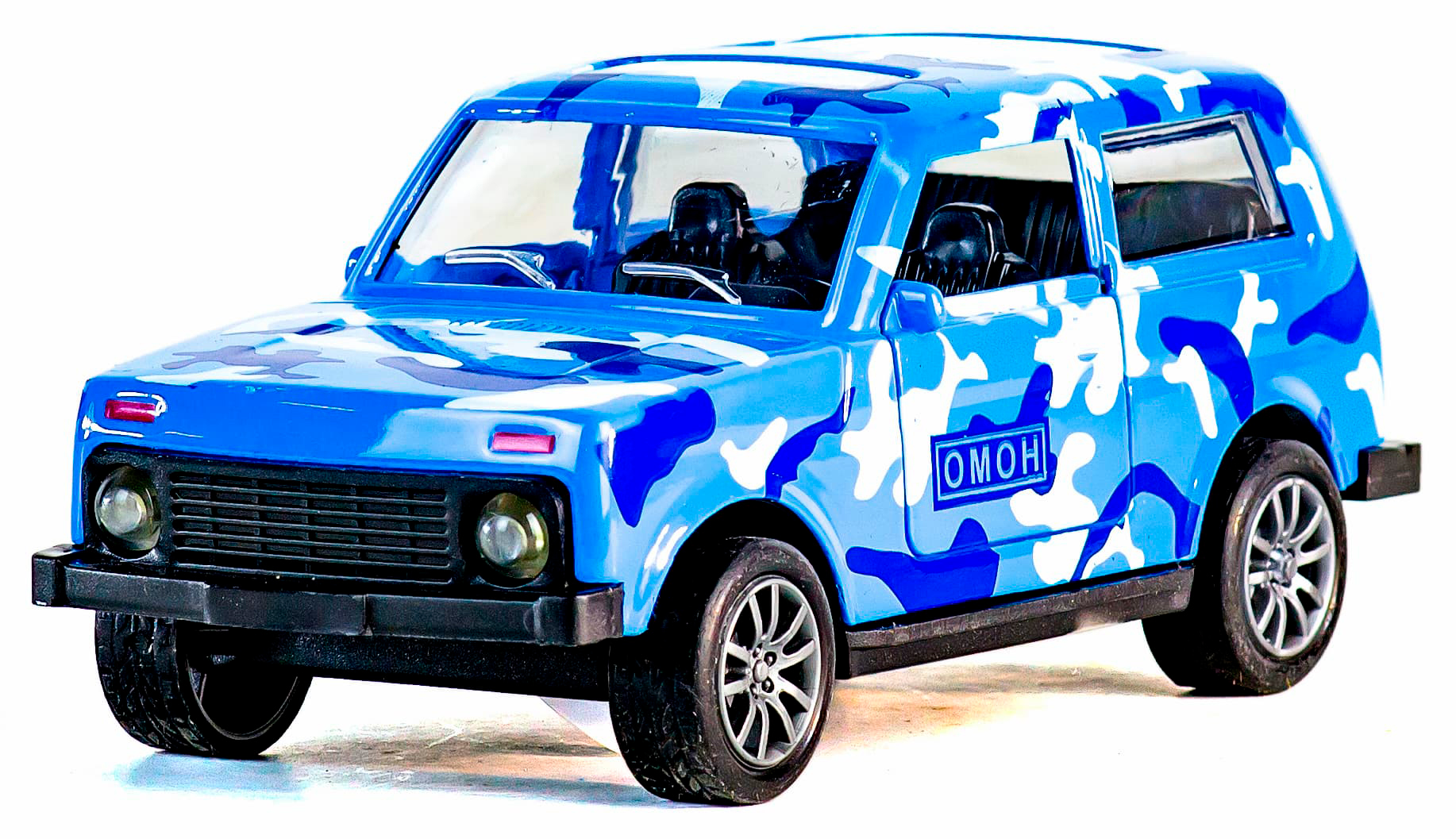 Металлическая машинка 1:32 «Нива. ОМОН» 835-B2B, 11 см., свет, звук, двери открываются / Микс