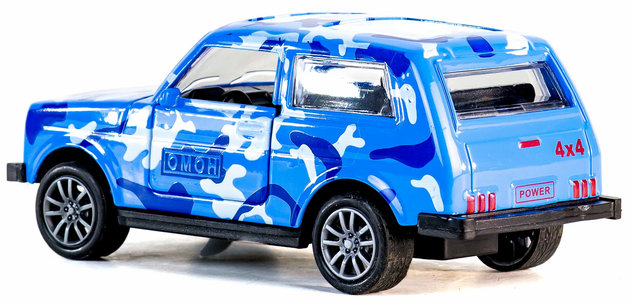 Металлическая машинка 1:32 «Нива. ОМОН» 835-B2B, 11 см., свет, звук, двери открываются / Микс