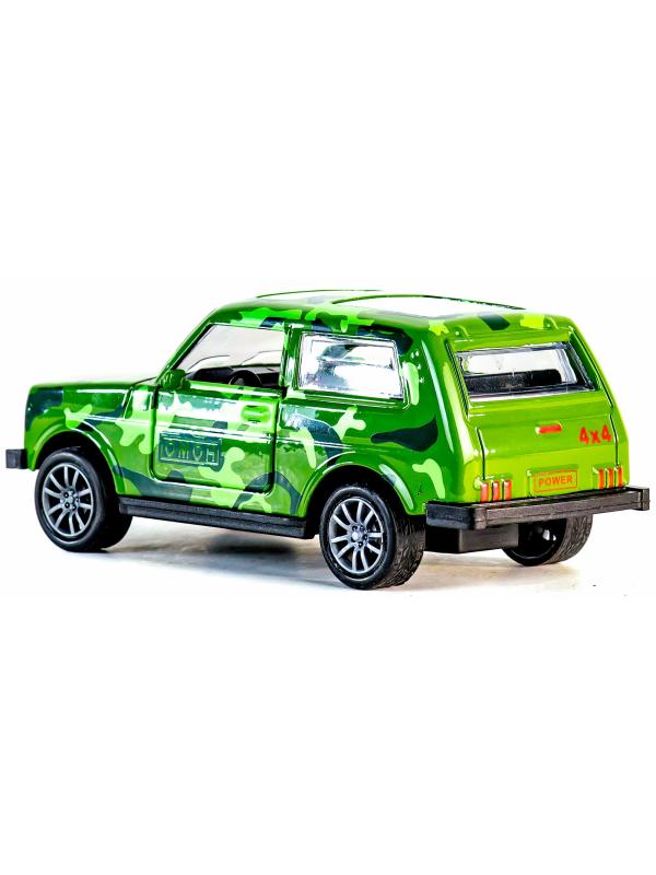 Металлическая машинка 1:32 «Нива. ОМОН» 835-B2B, 11 см., свет, звук, двери открываются / Микс