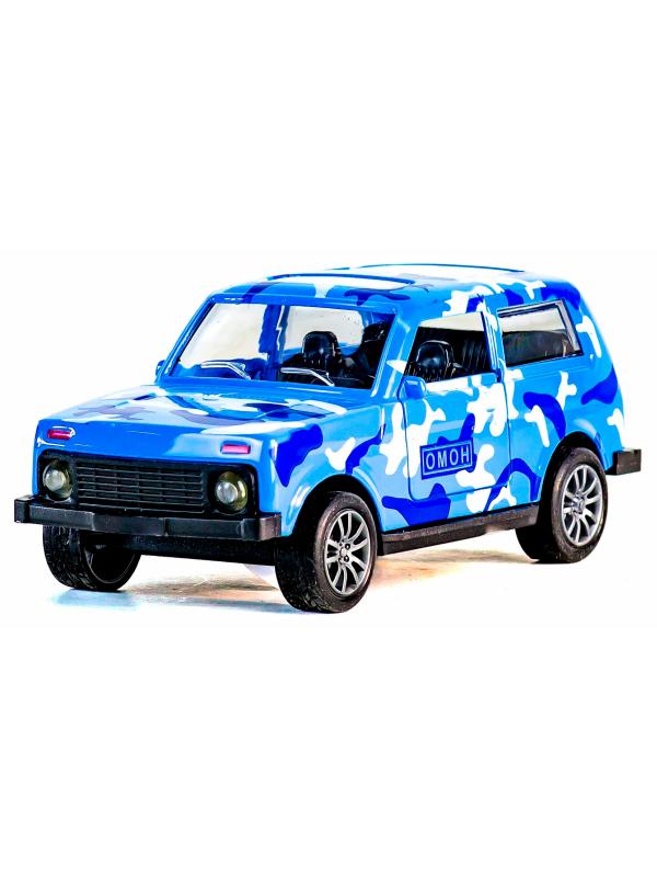 Металлическая машинка 1:32 «Нива. ОМОН» 835-B2B, 11 см., свет, звук, двери открываются / Микс