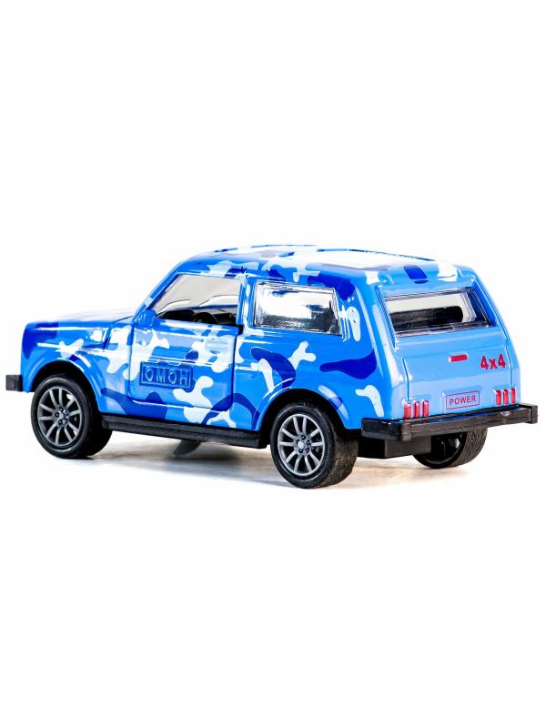 Металлическая машинка 1:32 «Нива. ОМОН» 835-B2B, 11 см., свет, звук, двери открываются / Микс