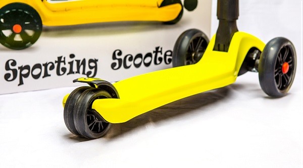 Детский складной кикборд Scooter «MAXI» со светящимися колесами (SL-9) / Микс
