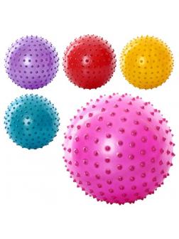 Мяч резиновый с шипами в ассорт.14см  25гр (цвета  разные)