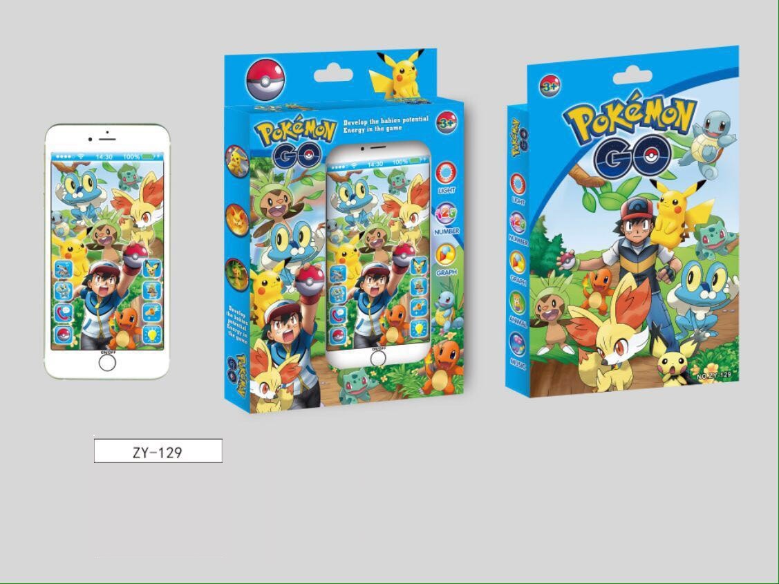 Покемон Го Телефон на батарейках с героями (аналог) в коробке