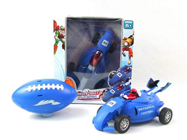 Трансформер Мяч для Регби синий  в коробке.