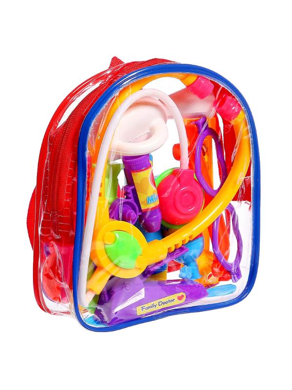Игровой набор Доктора / Врач / Ветеринар  Family Doctor в рюкзачке, 13 медицинских инструментов игрушечных предметов, 137 / Микс