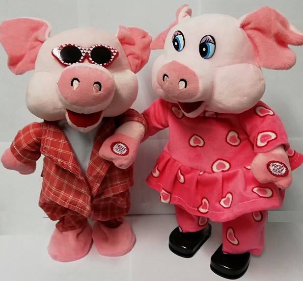 Свинка музыкальная 18 мелодий из Мультиков (русская озвучка) 2 вида, поет и танцует, размер 33см.