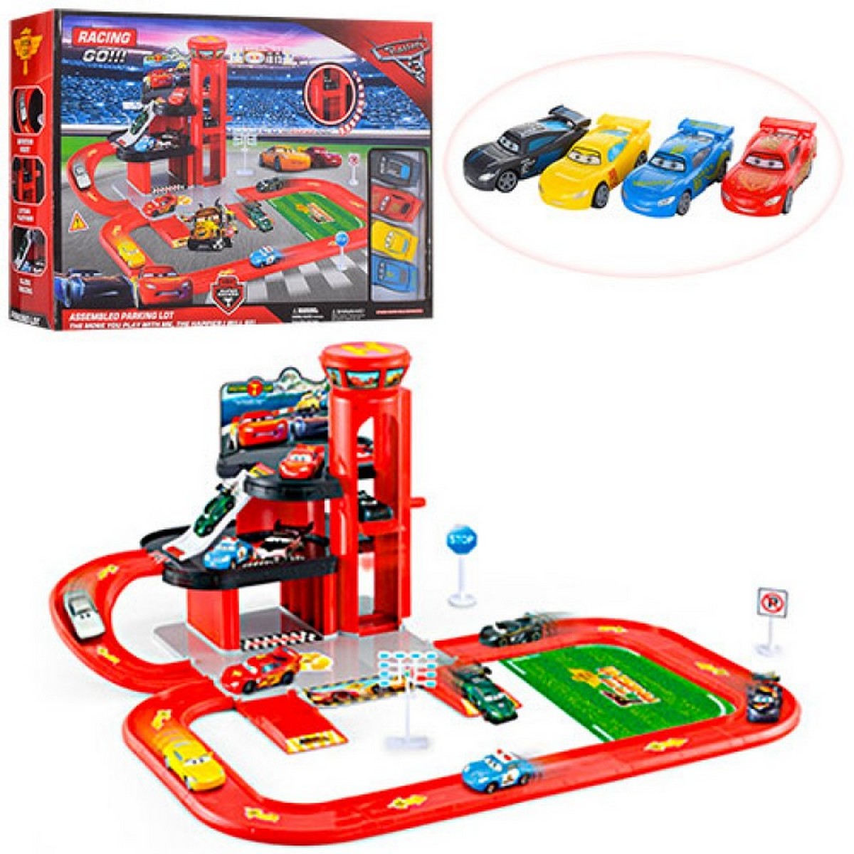 Парковка-трек «Cars Parking Lot» с горкой-спуском и машинками 6339