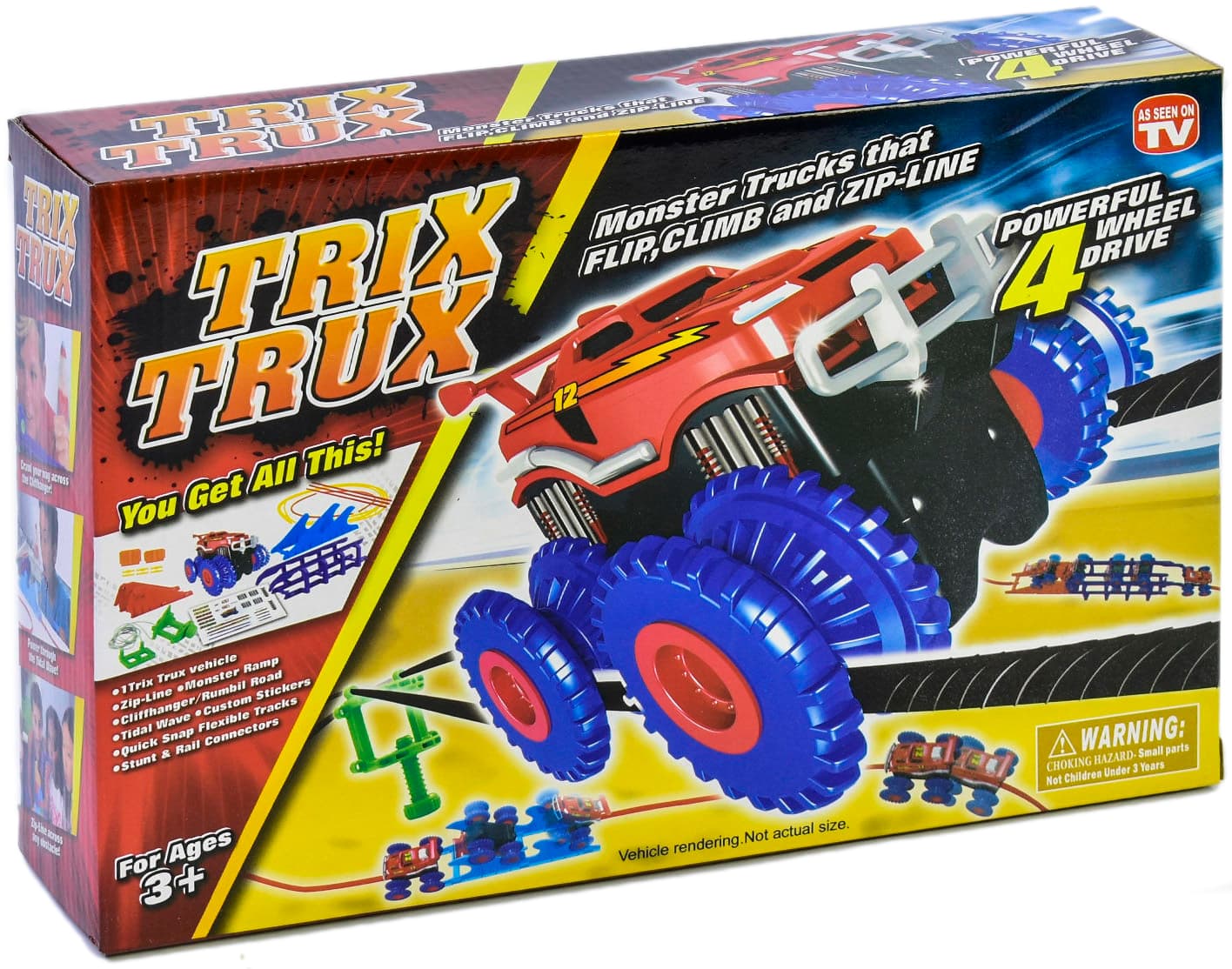 Гоночные машинки Монстр-Трак «Trix Truk» с трассой и натяжным троссом / 8  см.