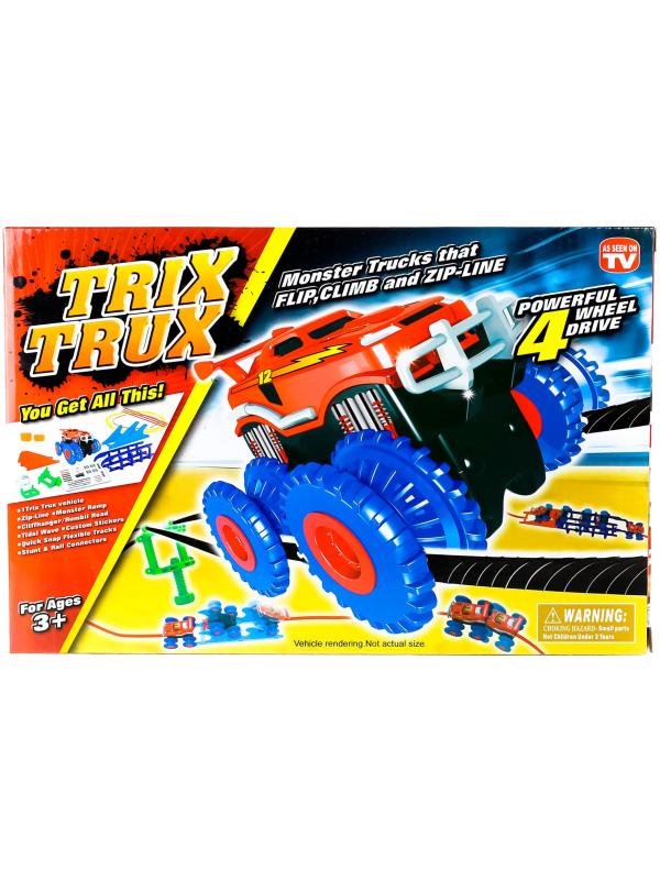 Гоночные машинки Монстр-Трак «Trix Truk» с трассой и натяжным троссом / 8 см.