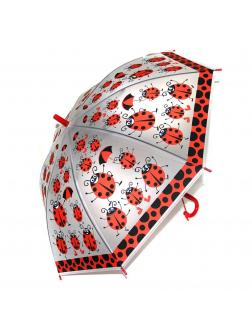 Зонтик детский с рисунком  прозрачный 6 цветов 48см со свистком