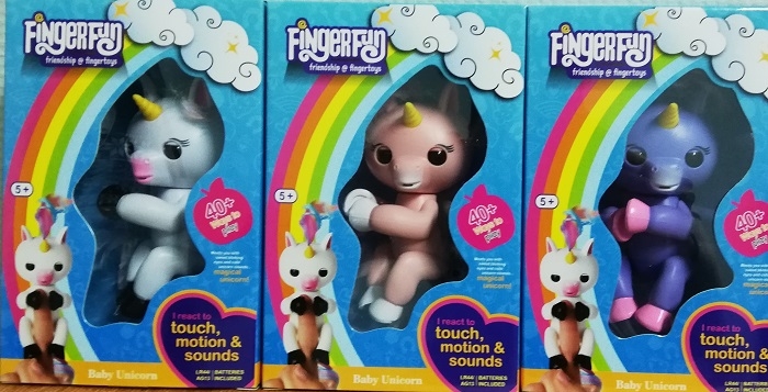 Интерактивная игрушка Fingerfun Единорог 3 вида в кор.18х7х12см