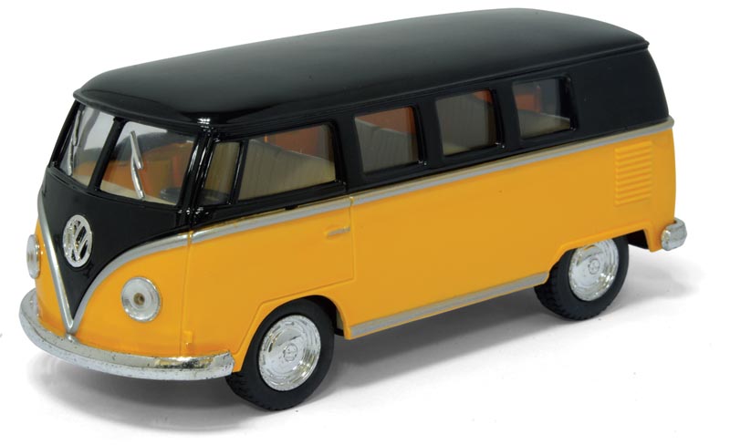 Металлическая машинка Kinsmart 1:32 «Volkswagen Classical Bus с черной крышей 1962» KT5376D / Микс