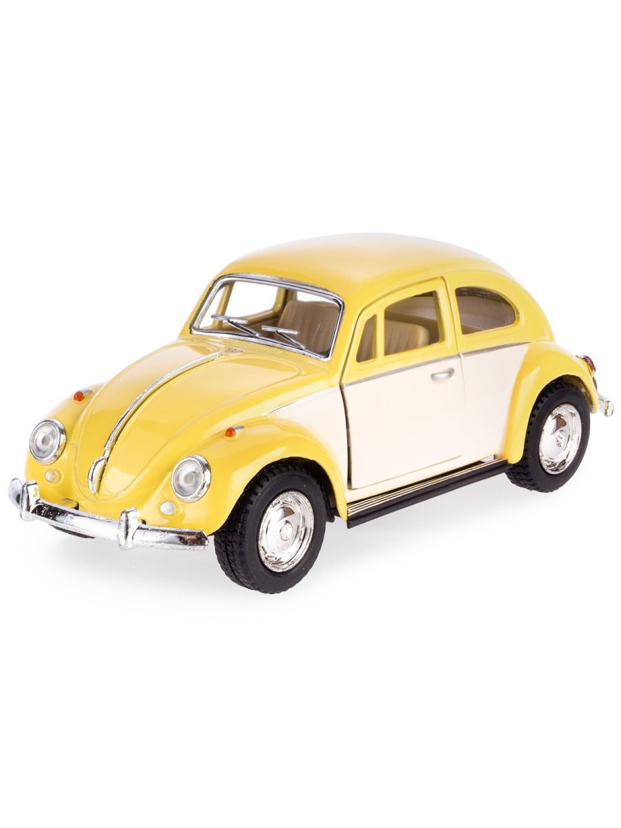 Металлическая машинка Kinsmart 1:32 «1967 Volkswagen Classical Beetle (Пастельные цвета с бежевыми дверями)» KT5375DY инерционная / Микс