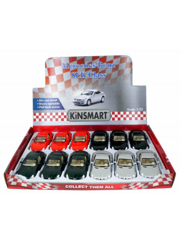 Металлическая машинка Kinsmart 1:32 «Mercedes-Benz SLK Class» KT5095D, инерционная / Микс
