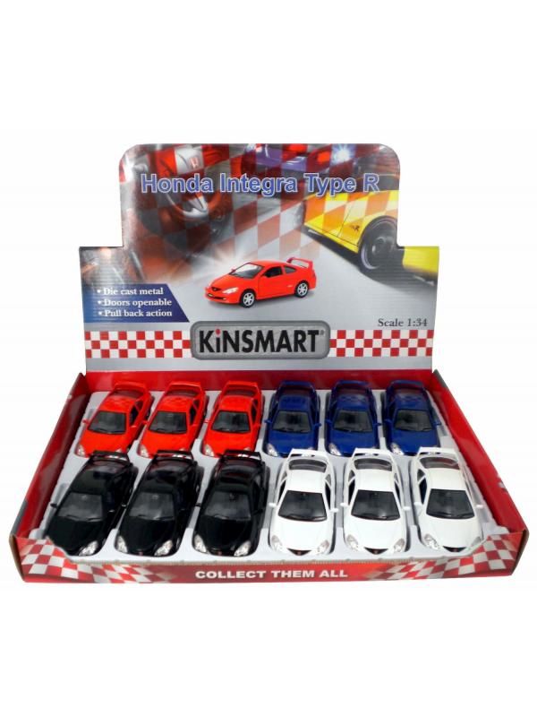 Металлическая машинка Kinsmart 1:34 «Honda Integra Type R» KT5053D, инерционная / Микс