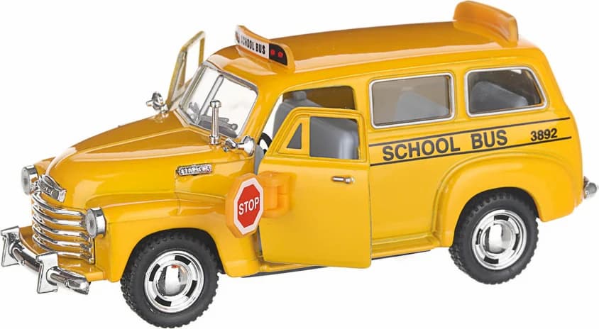 Металлическая машинка Kinsmart 1:36 «1950 Chevrolet Suburban School Bus» KT5005D, инерционная