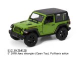 Металлическая машинка Kinsmart 1:34 «2018 Jeep Wrangler (Жесткий верх)» KT5412DB, инерционный / Микс