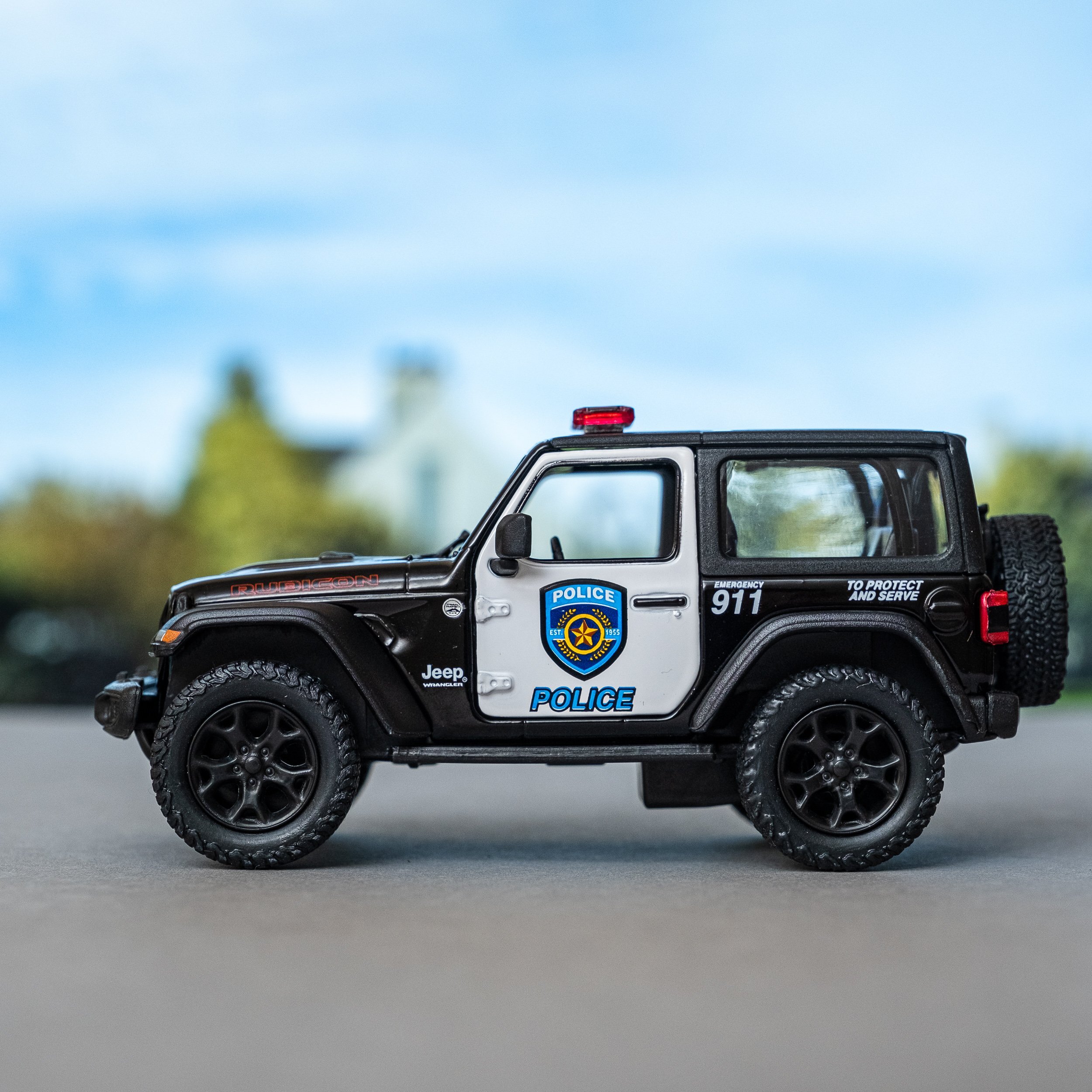 Металлическая машинка Kinsmart 1:34 «2018 Jeep Wrangler (Police)» KT5412DP, инерционная