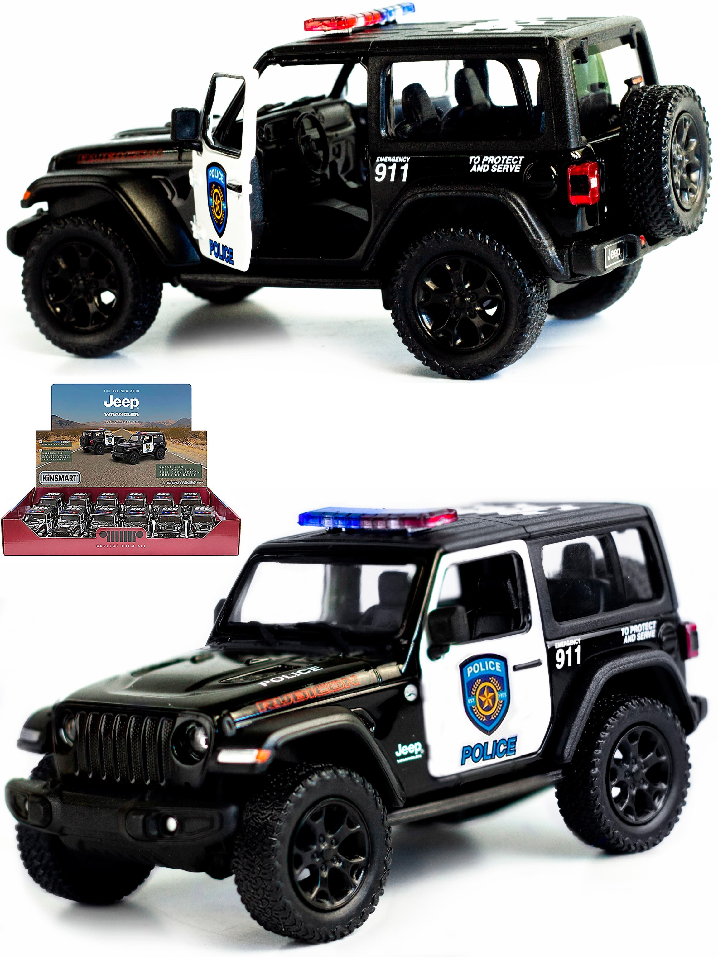 Kinsmart 1 34 2018 Jeep Wrangler Police