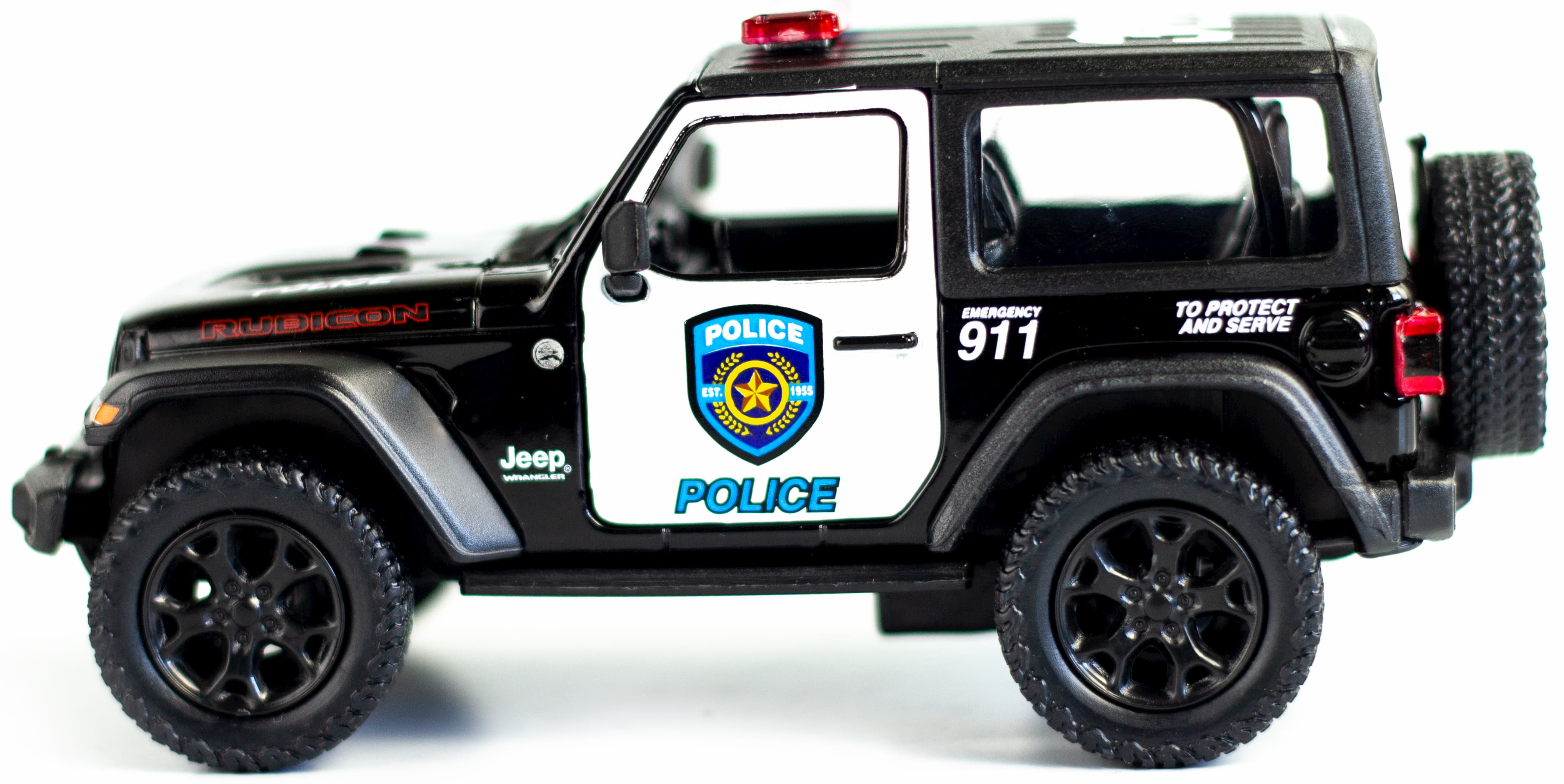 Металлическая машинка Kinsmart 1:34 «2018 Jeep Wrangler (Police)» KT5412DP, инерционная