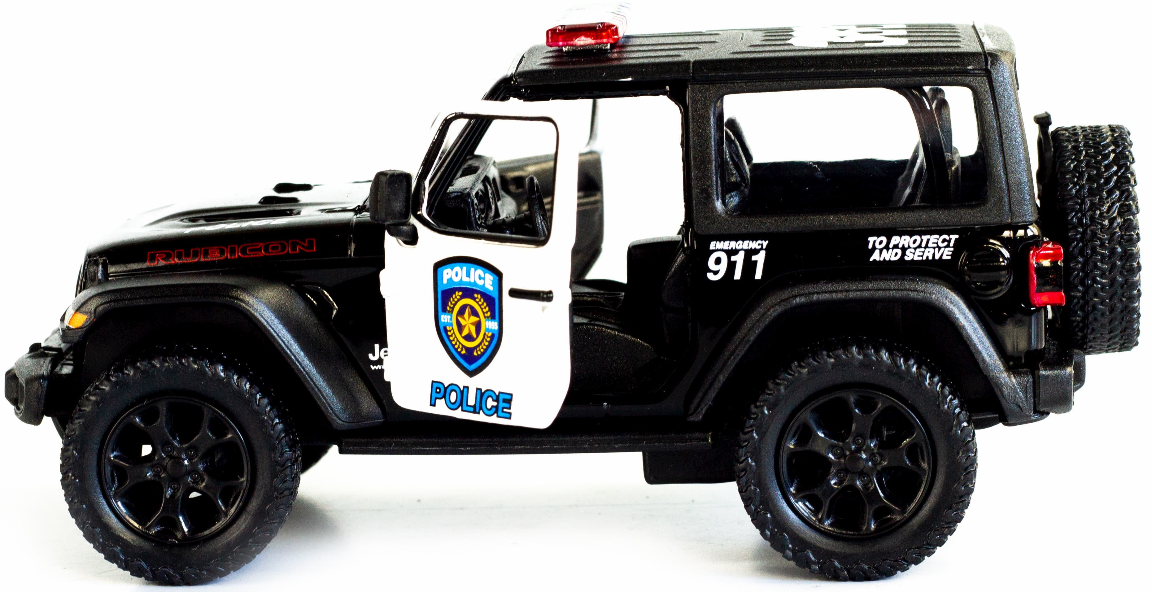 Металлическая машинка Kinsmart 1:34 «2018 Jeep Wrangler (Police)» KT5412DP, инерционная