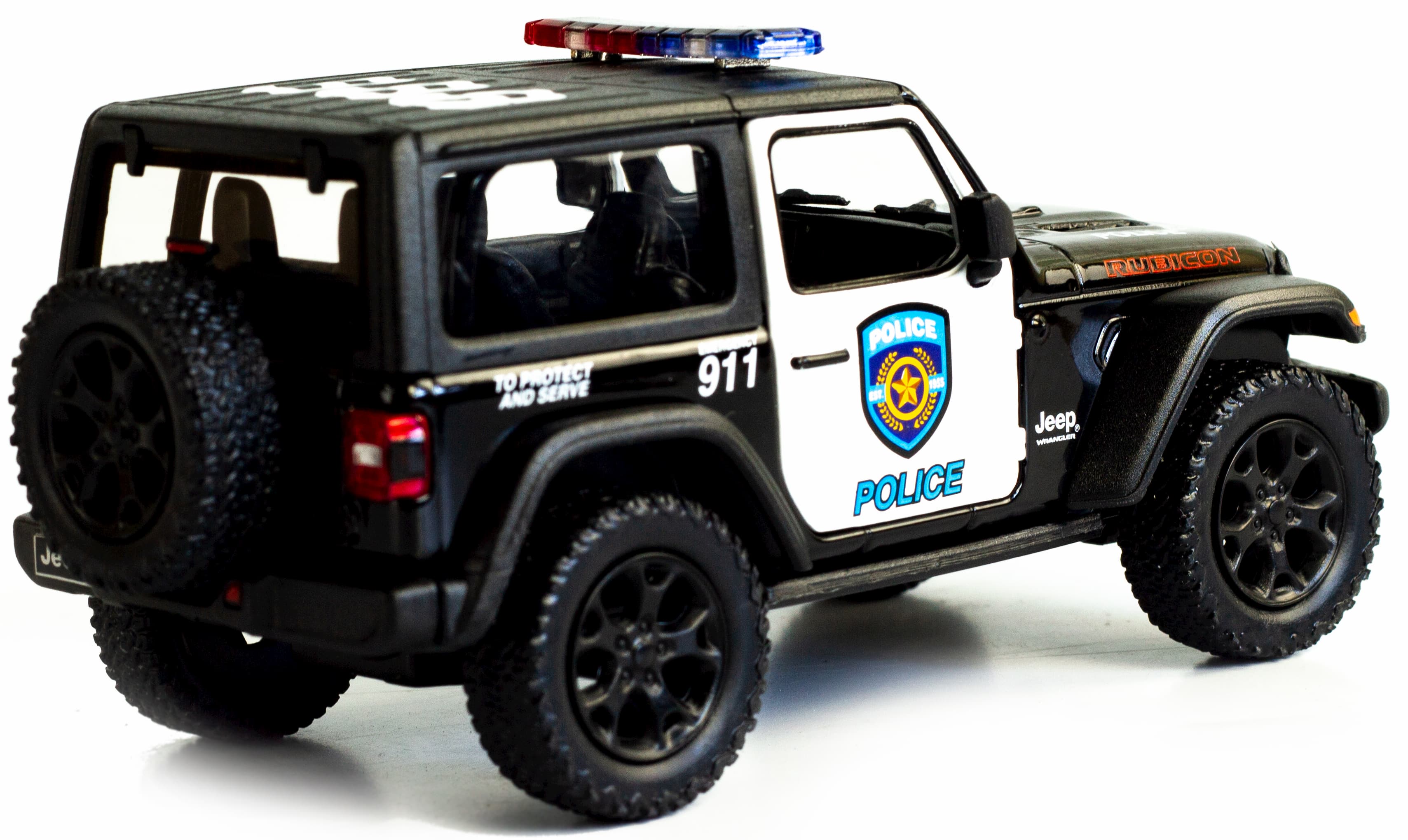 Металлическая машинка Kinsmart 1:34 «2018 Jeep Wrangler (Police)» KT5412DP, инерционная