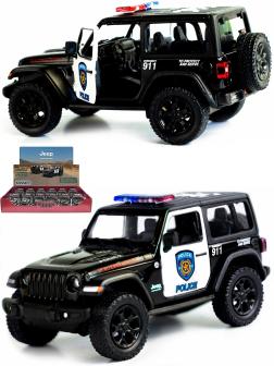 Металлическая машинка Kinsmart 1:34 «2018 Jeep Wrangler (Police)» KT5412DP, инерционная