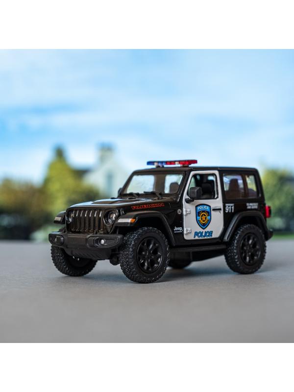 Металлическая машинка Kinsmart 1:34 «2018 Jeep Wrangler (Police)» KT5412DP, инерционная